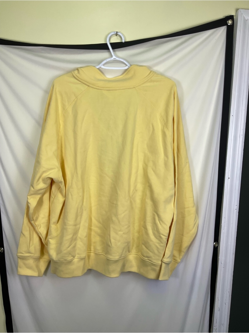 Market & Spruce Davis Raglan Fleece Quarter Zip Sweatshirt-Yellow - Picture 8 of 8